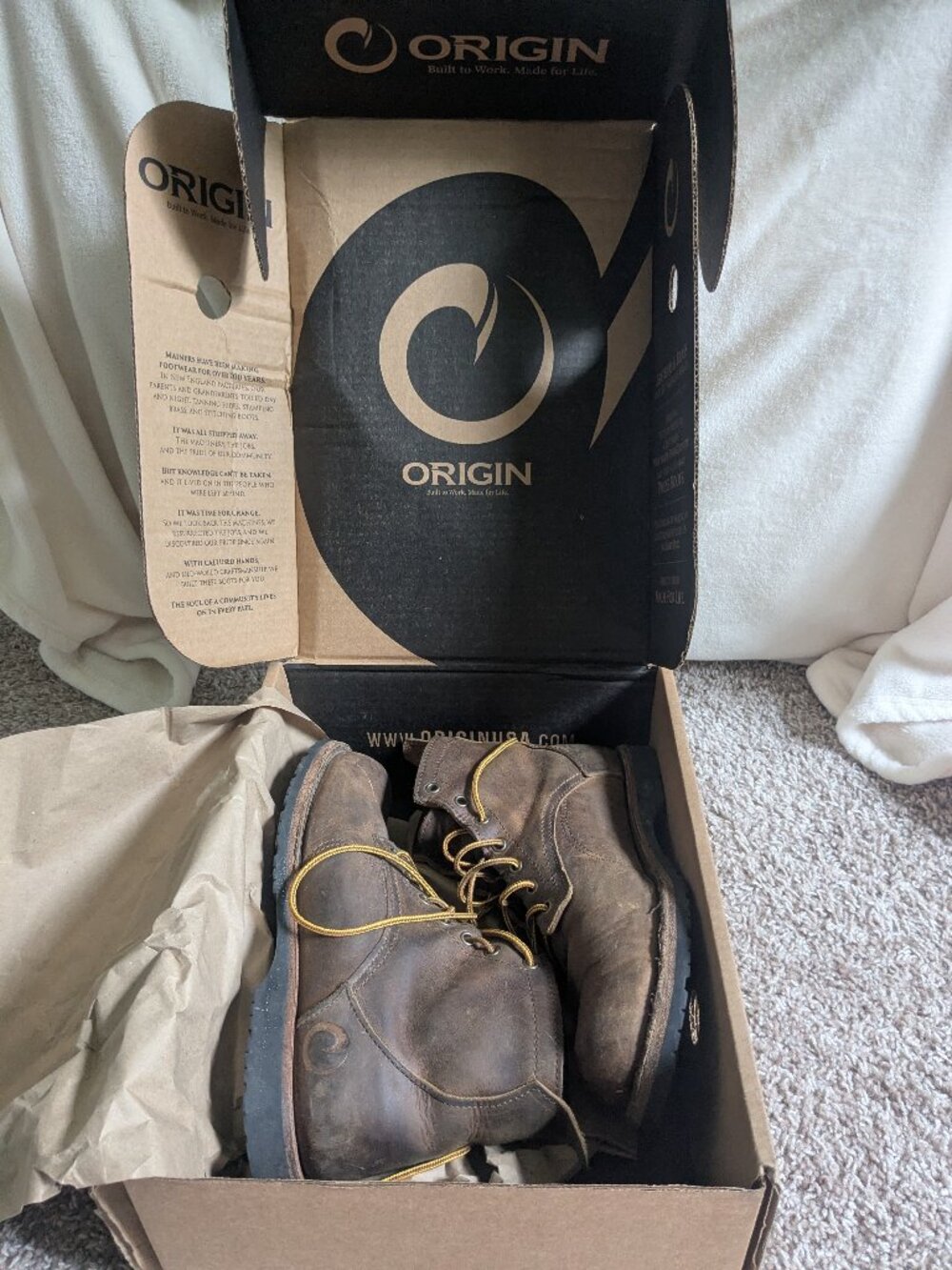 Origin Brown Leather Work Boot